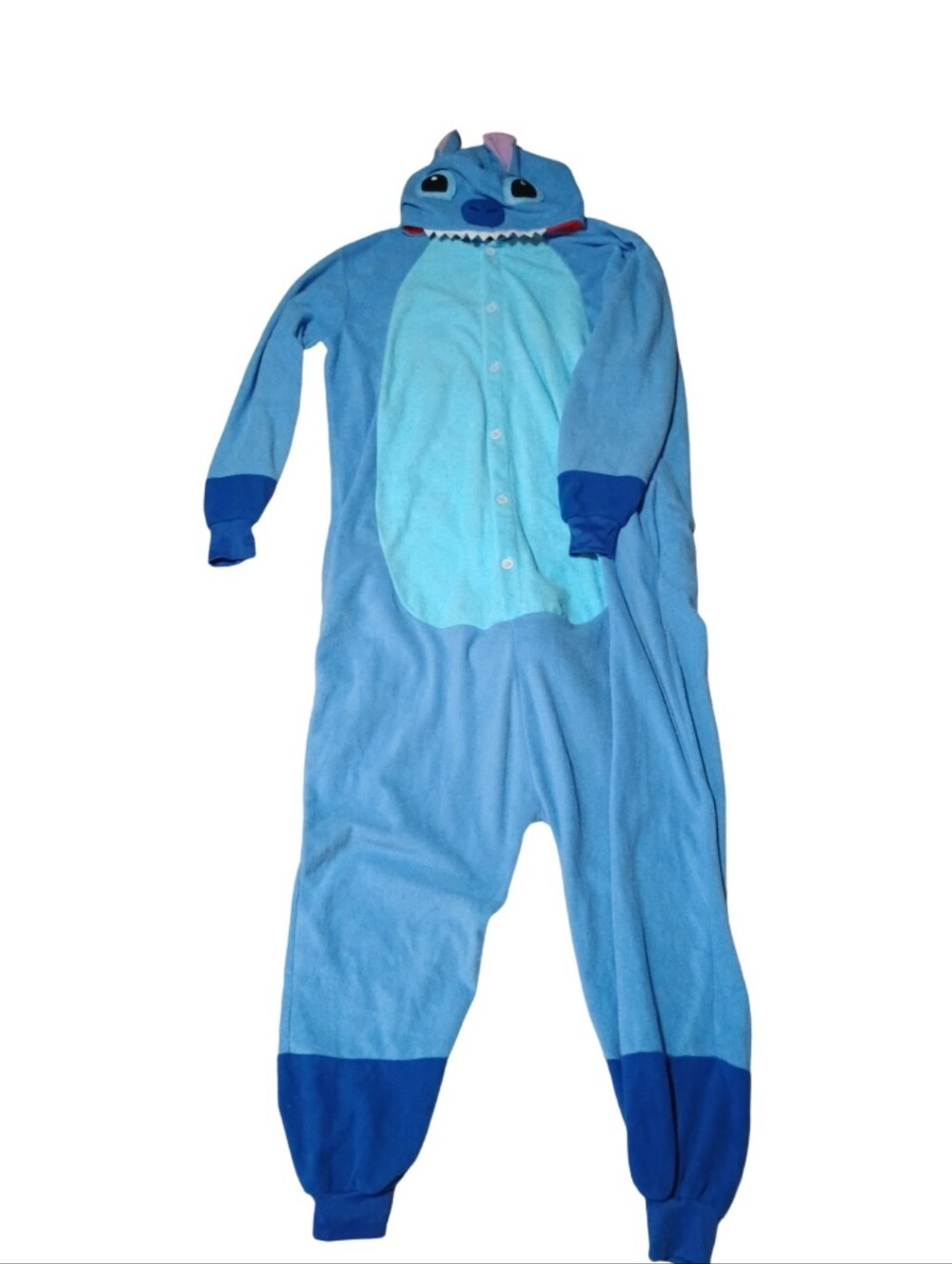 Adult Blue Cartoon-Style Plush Onesie Pajama for Women